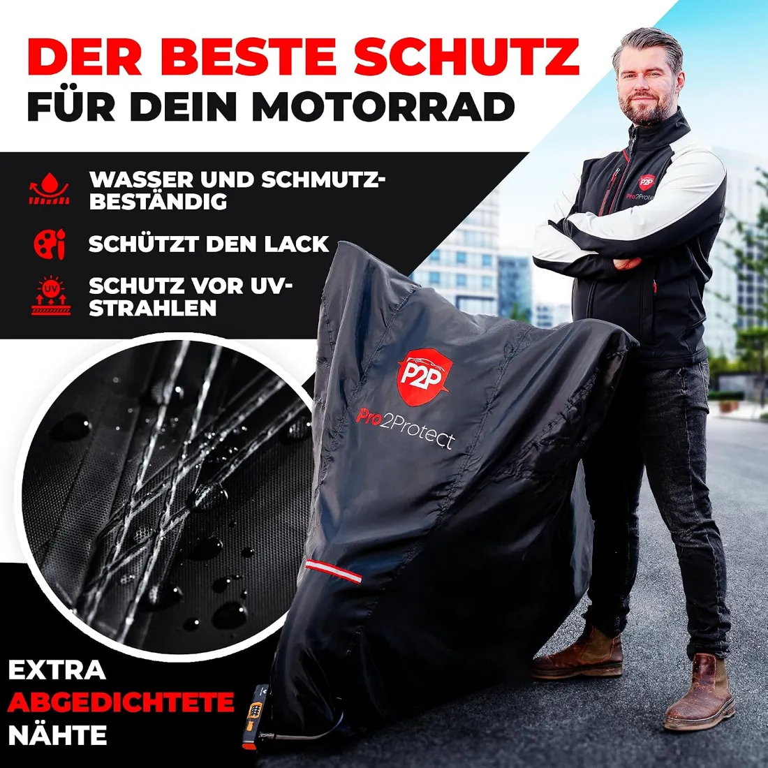 Motorrad-Abdeckplane Anwendung